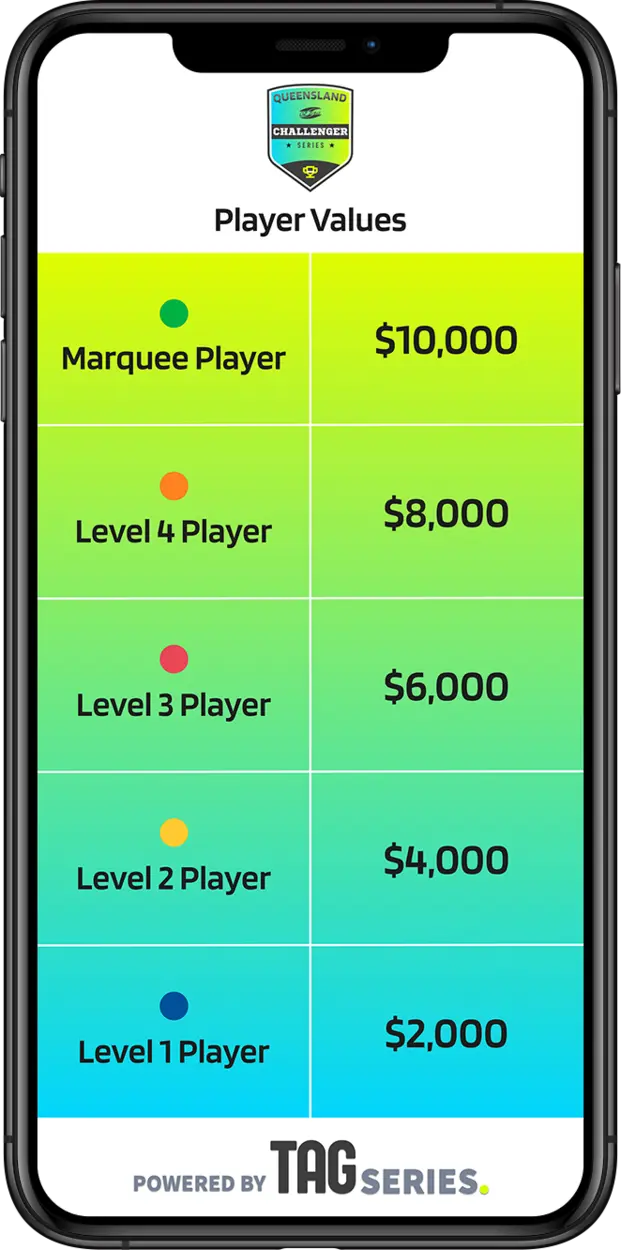 Player Values shown on a phone